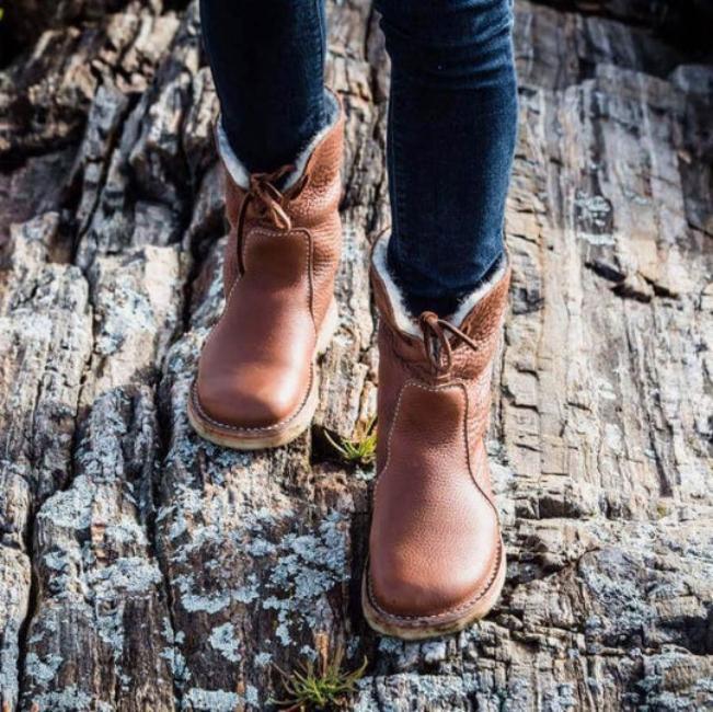 Helena - mit wolle gefütterte lederstiefel für damen