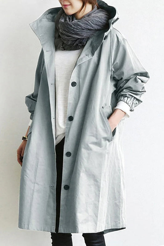 Wasserdichter trenchcoat mit kapuze helena