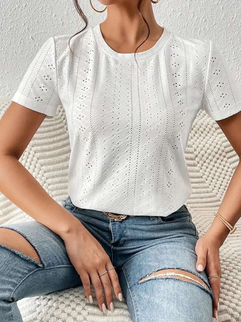 Jasmine – lässiges t-shirt mit rundhalsausschnitt für den frühling