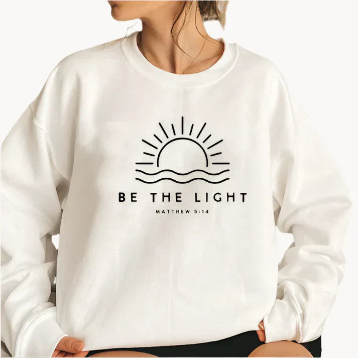 Pullover mit modischem be the light-textlogo auf der vorderseite für damen