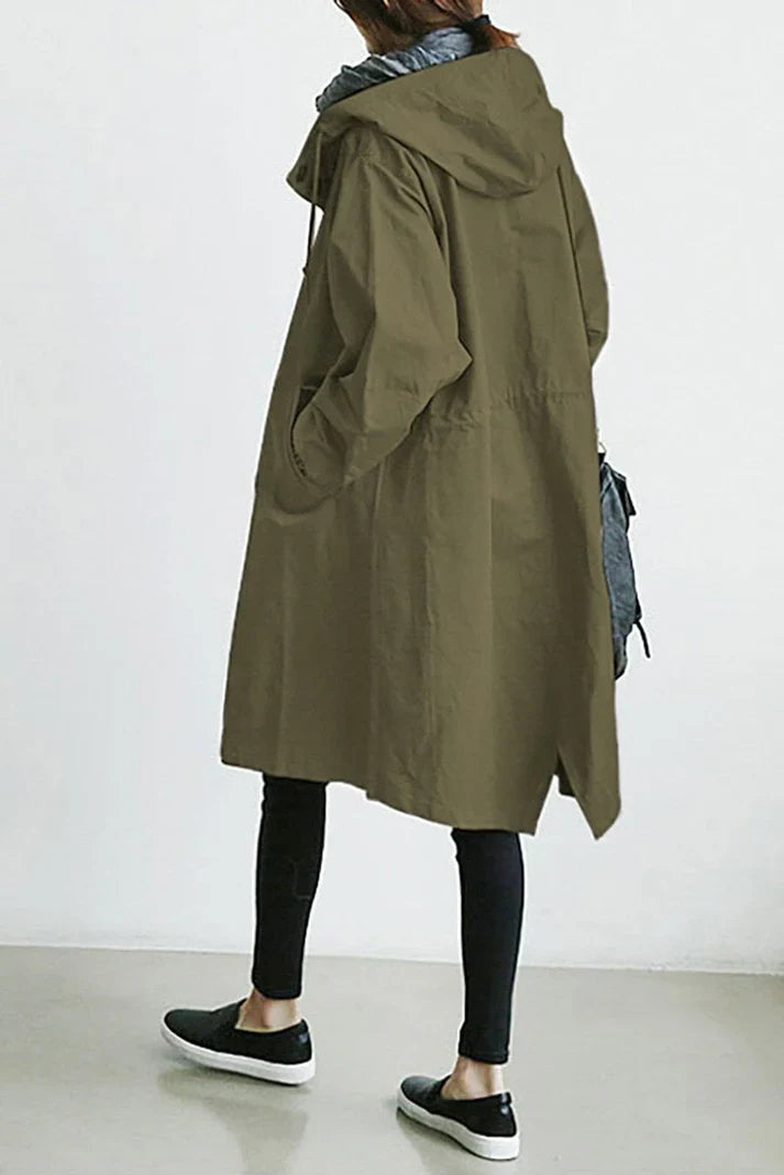 Wasserdichter trenchcoat mit kapuze helena