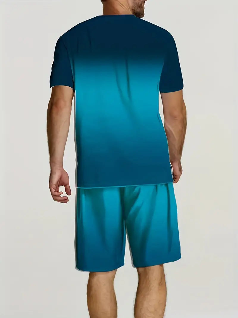 James – ombre-t-shirt und shorts für männer