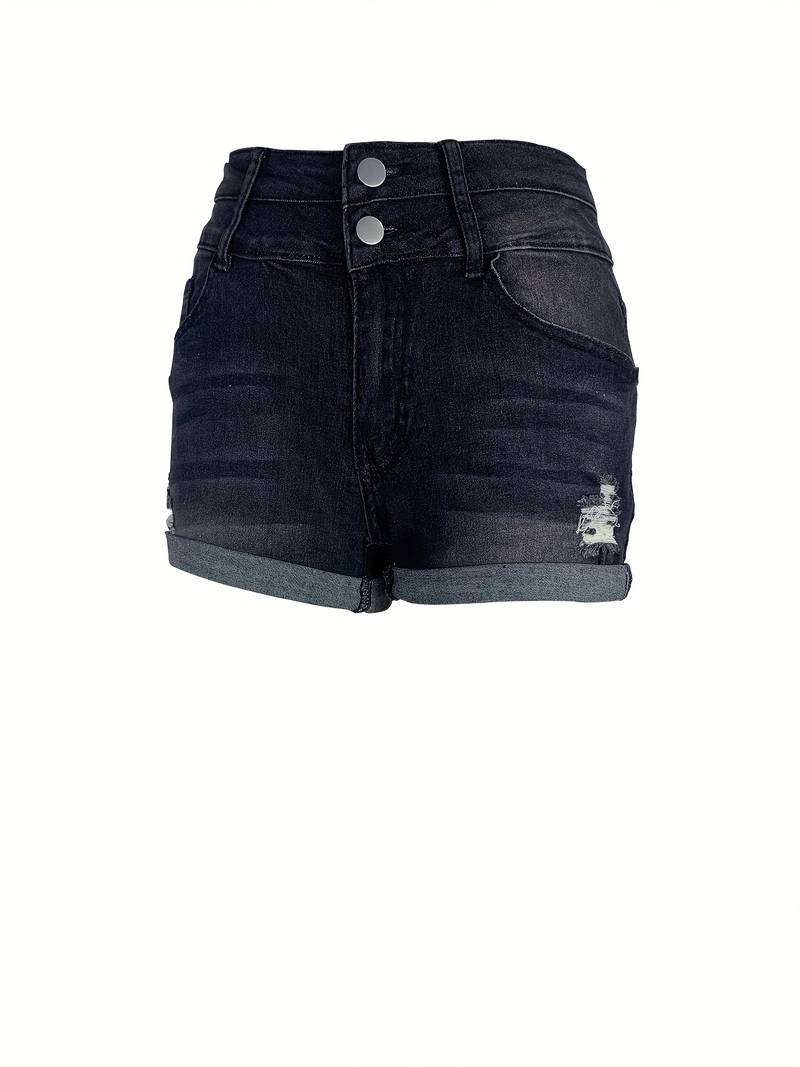 Natalie – gerippte jeansshorts für frühling/sommer