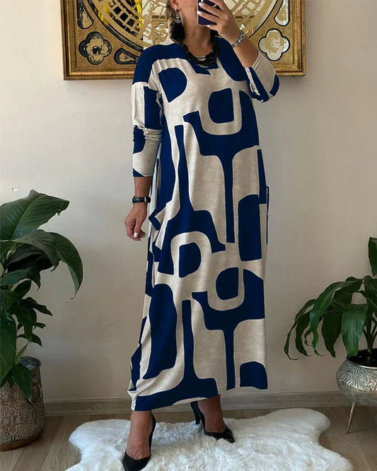 Emma - langärmeliges kleid mit druck