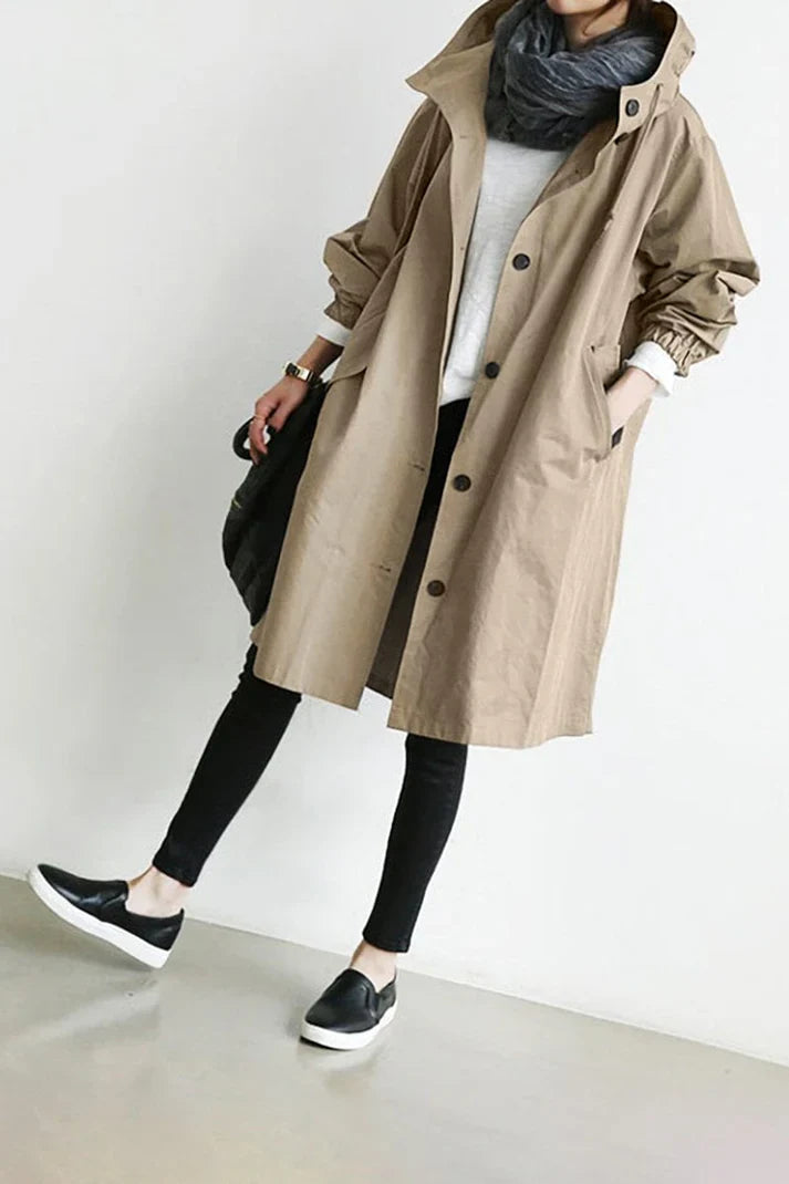 Wasserdichter trenchcoat mit kapuze helena