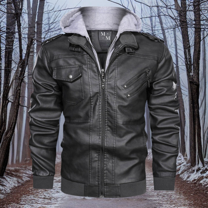 Heat leather – hochwertige warme lederjacke mit kapuze