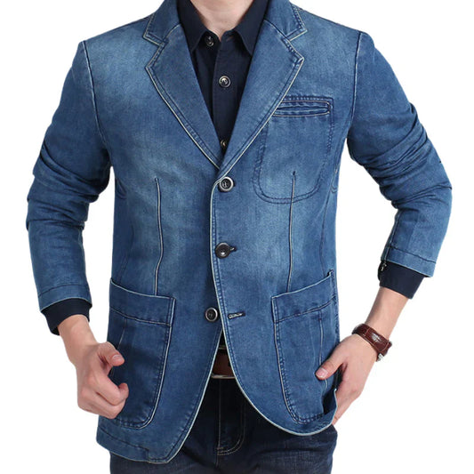 Ervin | herren denim baumwolle blazerjacke