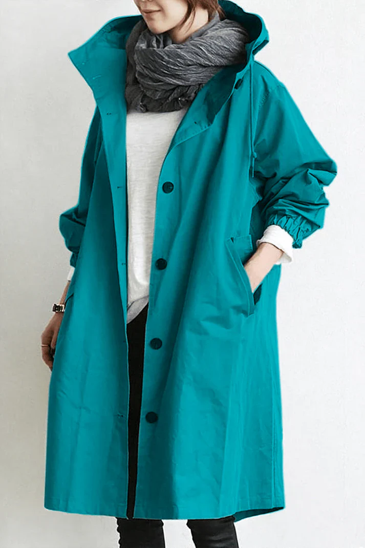 Wasserdichter trenchcoat mit kapuze helena