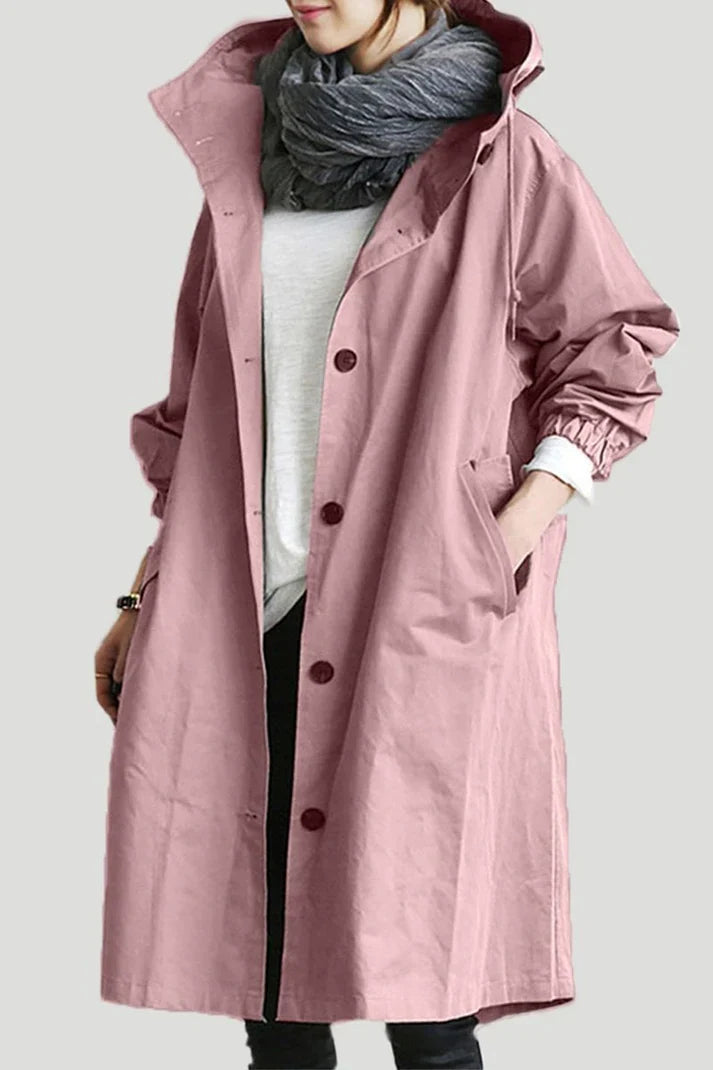 Wasserdichter trenchcoat mit kapuze helena