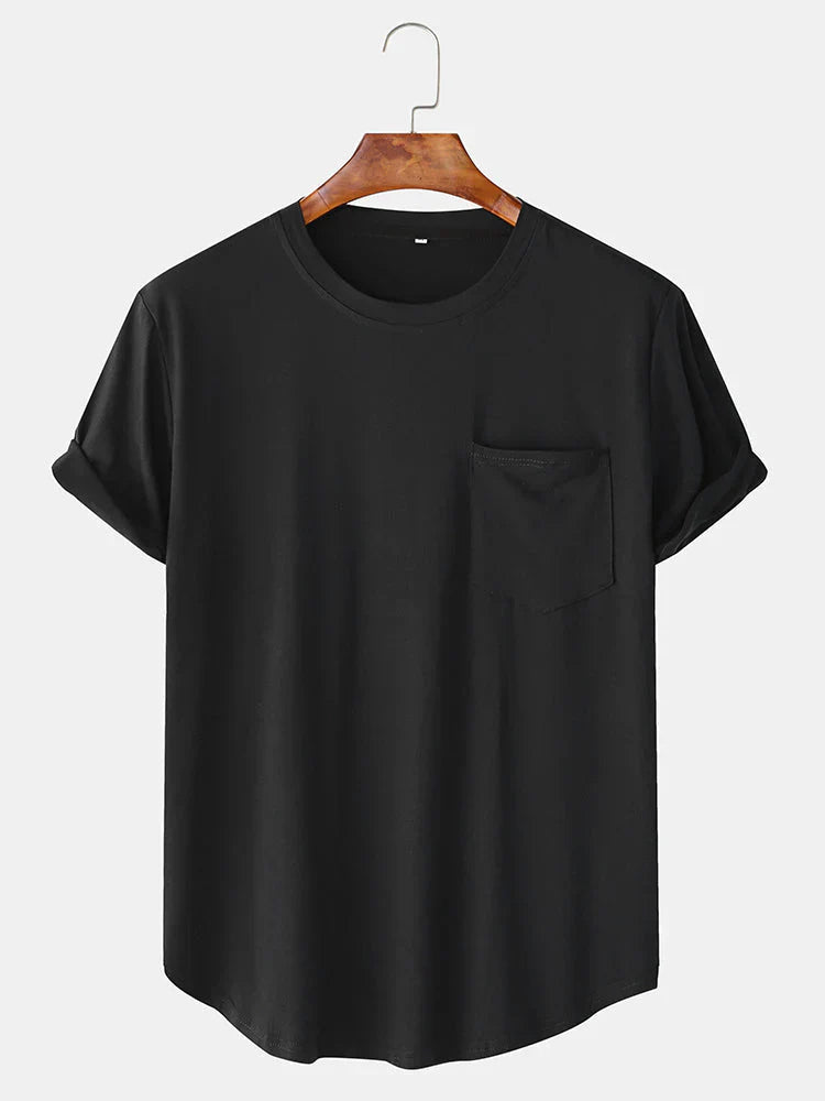 Tom | einfarbige basic-t-shirts mit tasche