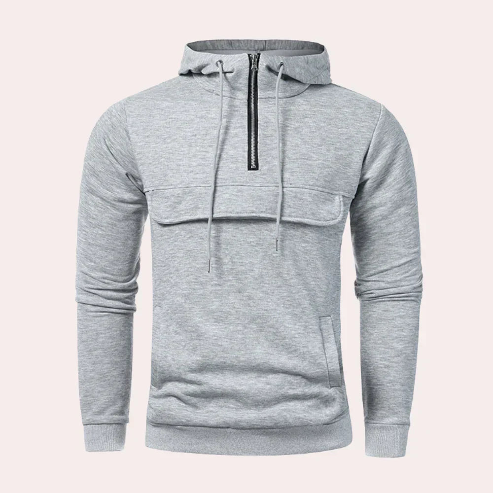 Nikita – lässiger herren-hoodie mit halbem reißverschluss