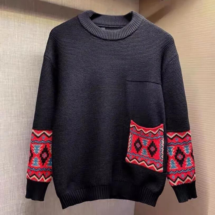 Cosmin – moderner herrenpullover mit tribal-design