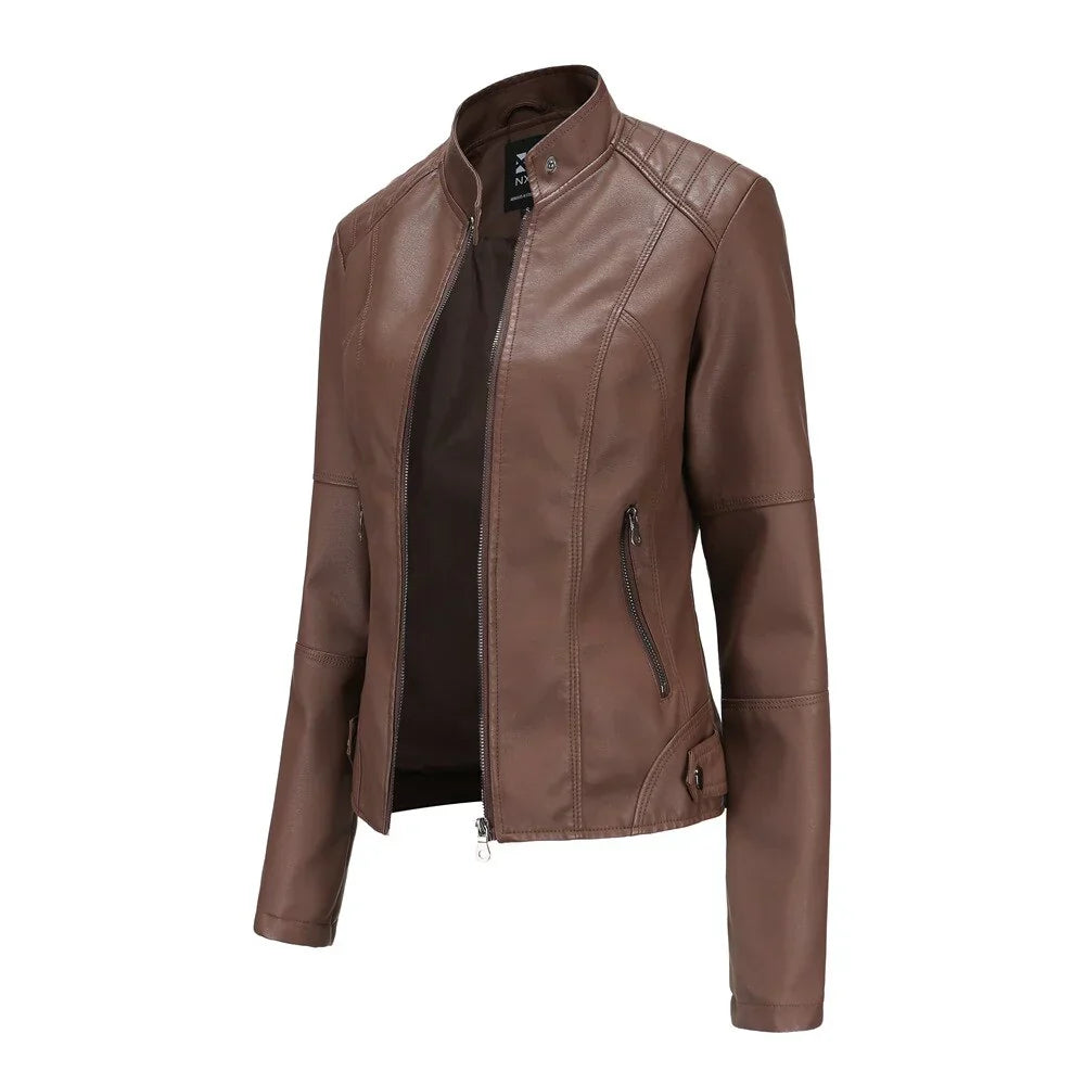 Meli -  damen lederjacke mit mao