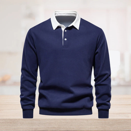 Elegantes herren langarm polo shirt mit klassischem kragen