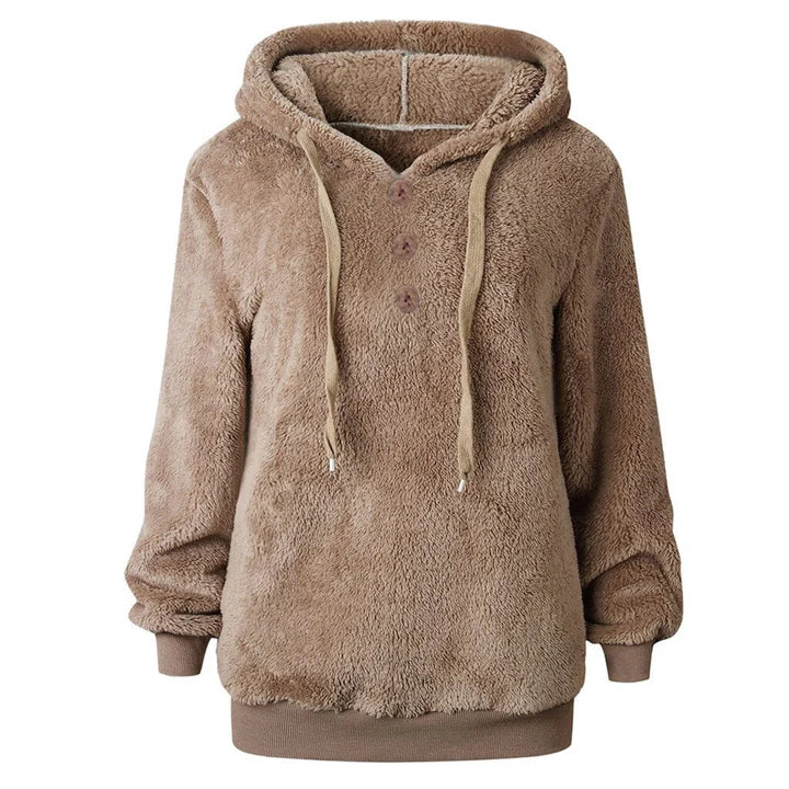 Susi - flauschiges damen-fleece sweatshirt mit kapuze