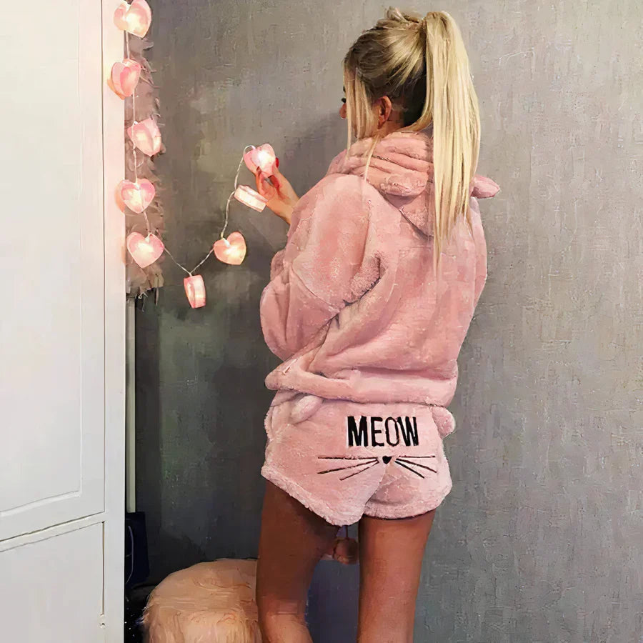 Marie - damen pyjama oberteil und shorts set