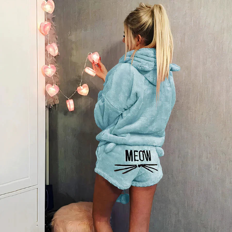 Marie - damen pyjama oberteil und shorts set