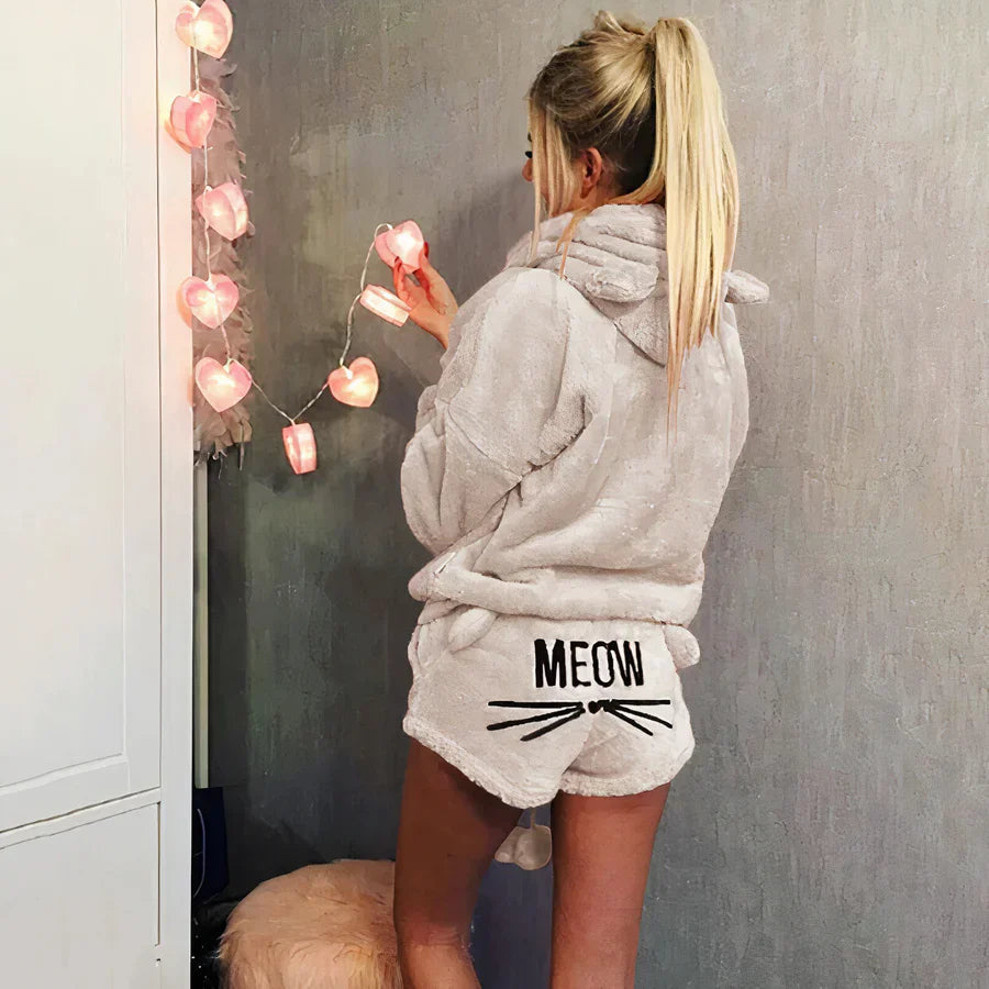 Marie - damen pyjama oberteil und shorts set