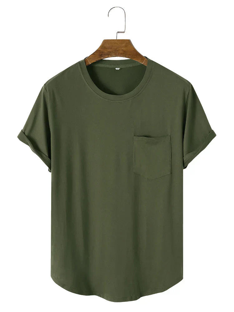 Tom | einfarbige basic-t-shirts mit tasche