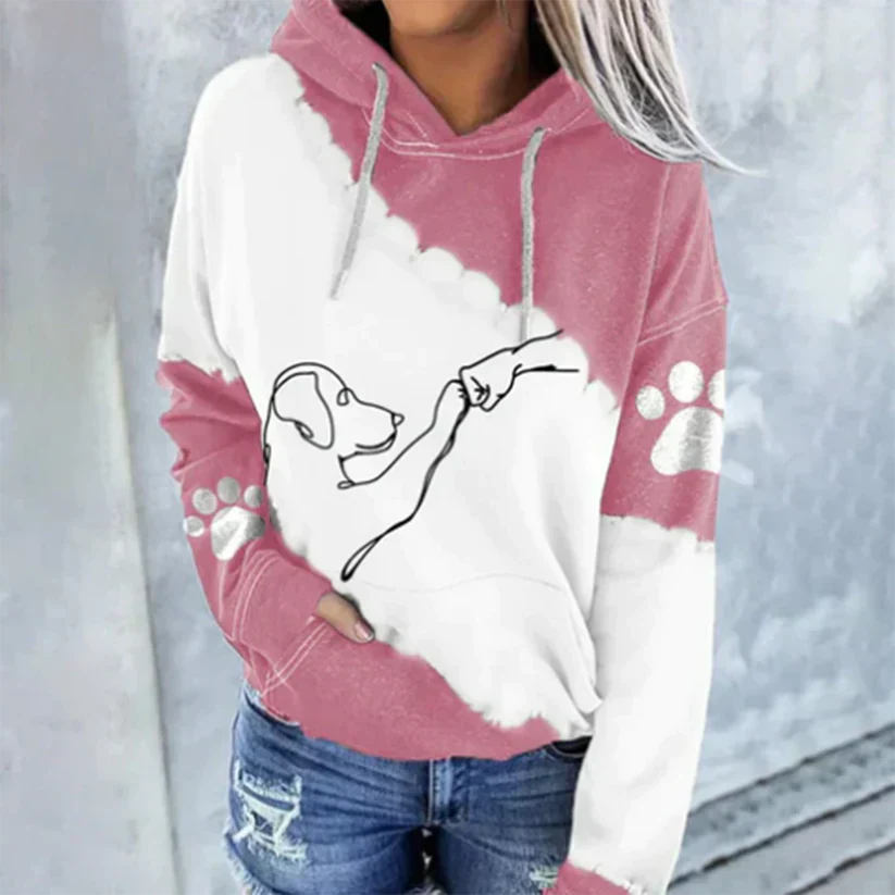 Rosamund - trendiger kapuzenpullover mit hundeprint