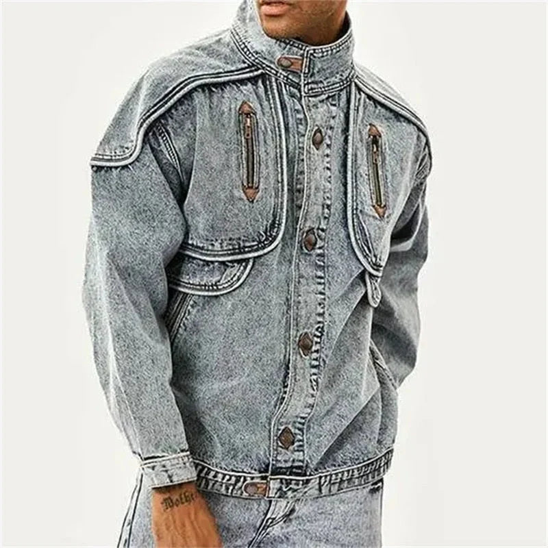 Roman - schmale moto-denim-jacke