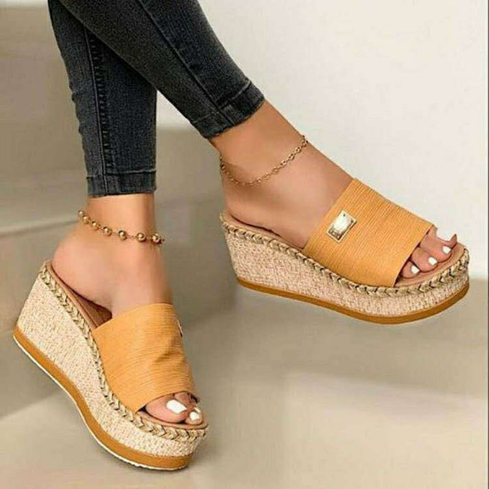 Lina - braune sandal wedges