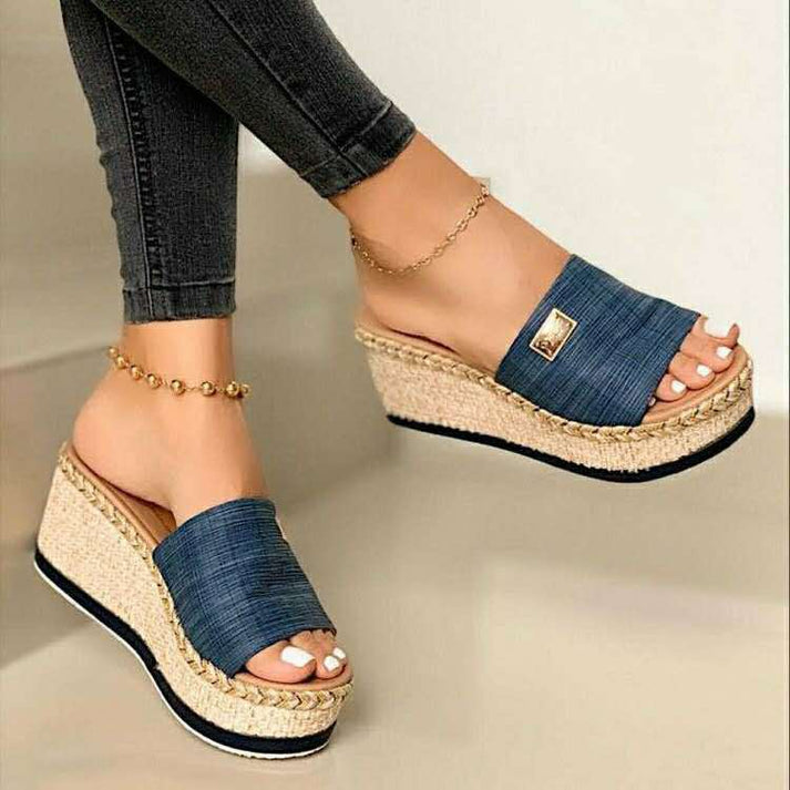 Lina - braune sandal wedges