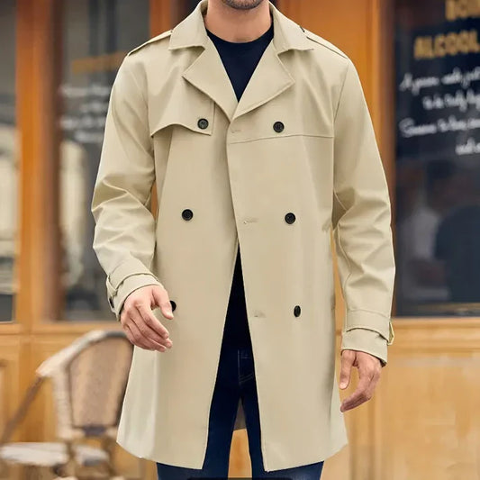 Klassischer winter-trenchcoat mit doppelknöpfen – leon