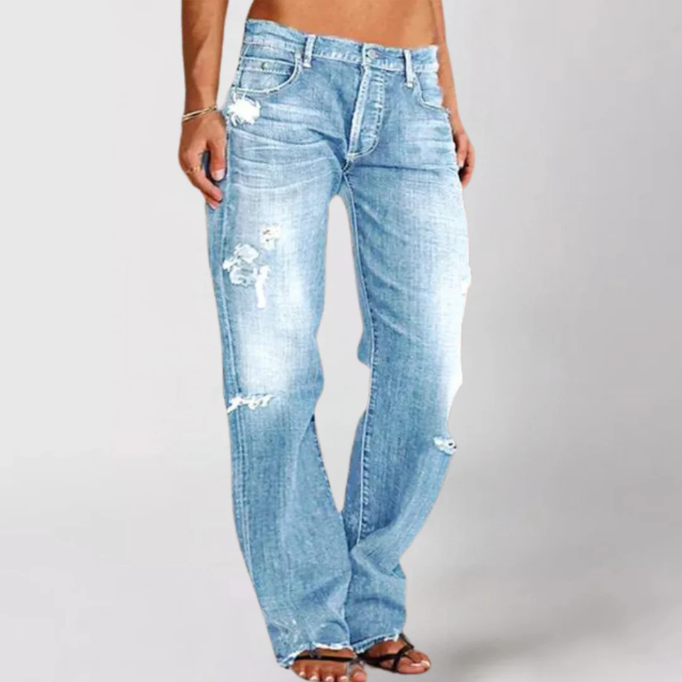 Weit geschnittene denim-jeans für damen