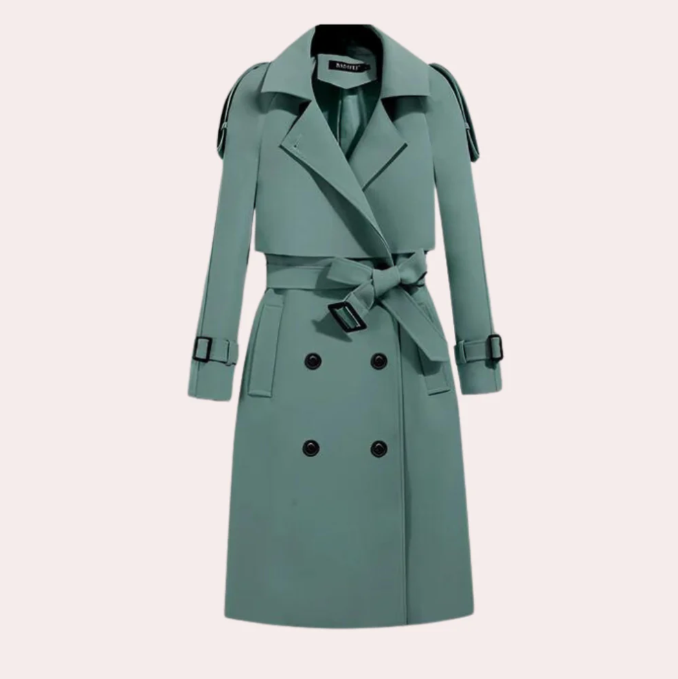 Ivana - eleganter langer trenchcoat für damen