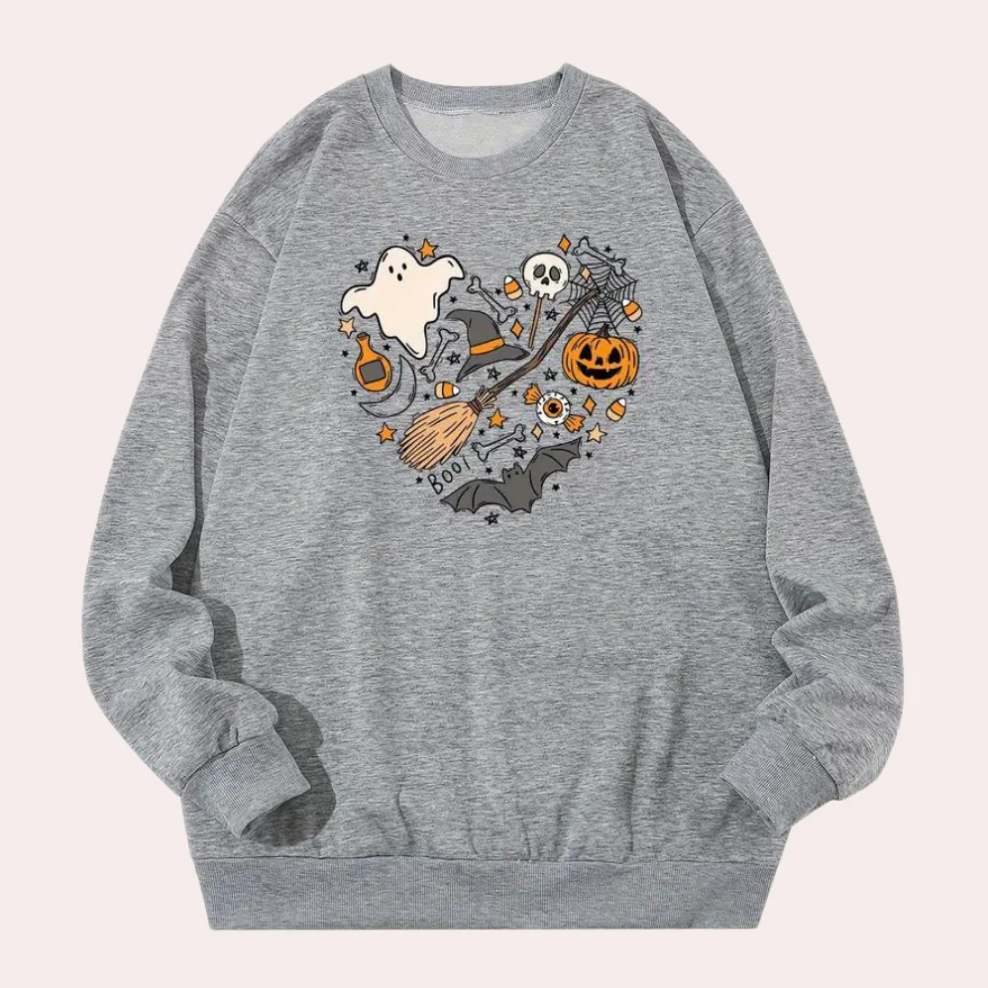 Emese – halloween-sweatshirt mit schickem vibes-motiv für damen