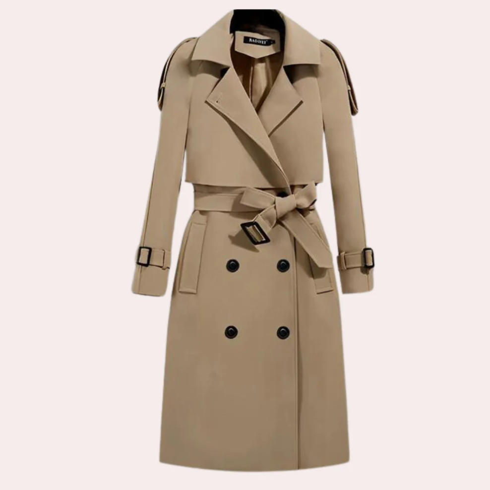 Ivana - eleganter langer trenchcoat für damen