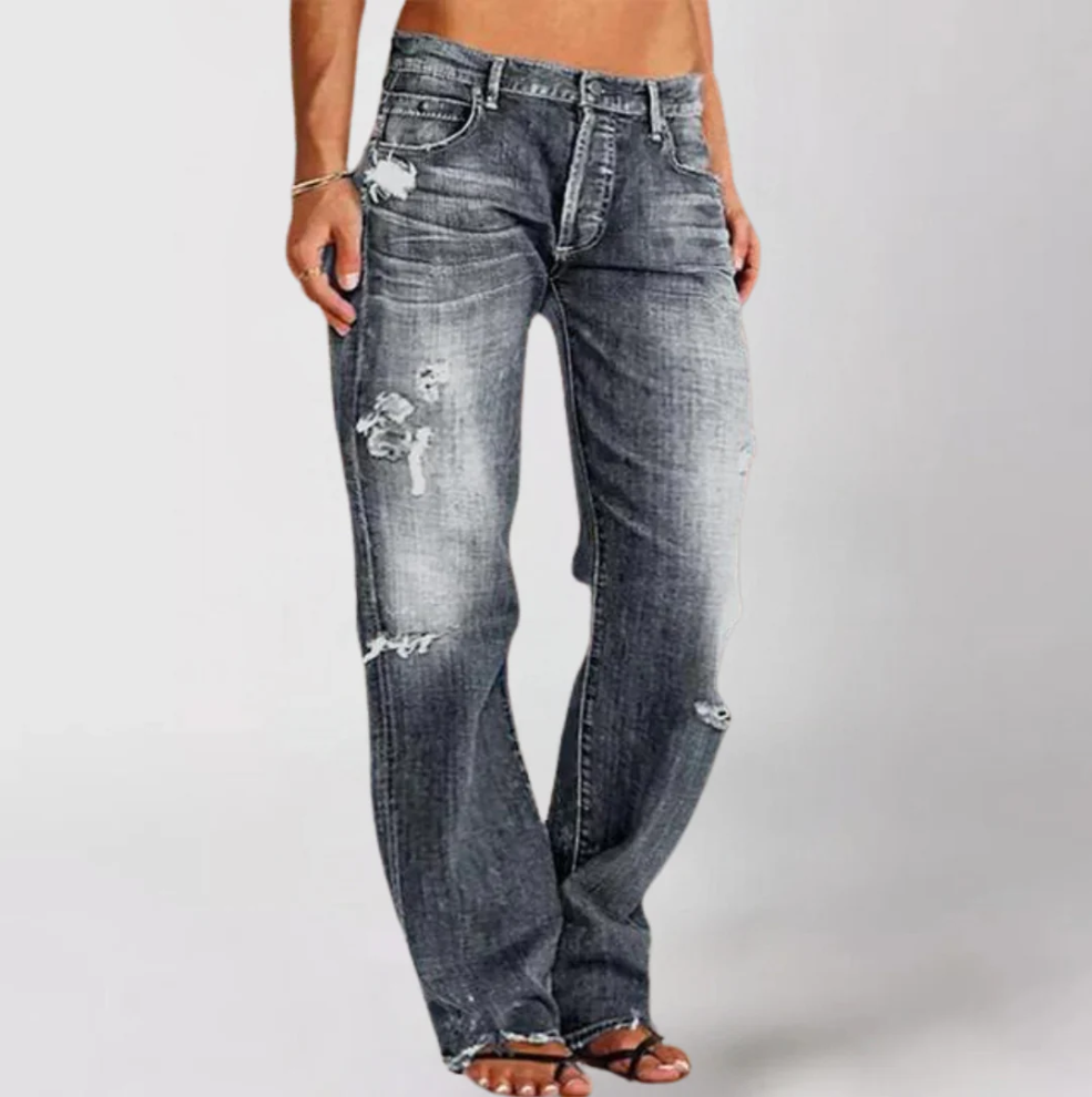 Weit geschnittene denim-jeans für damen