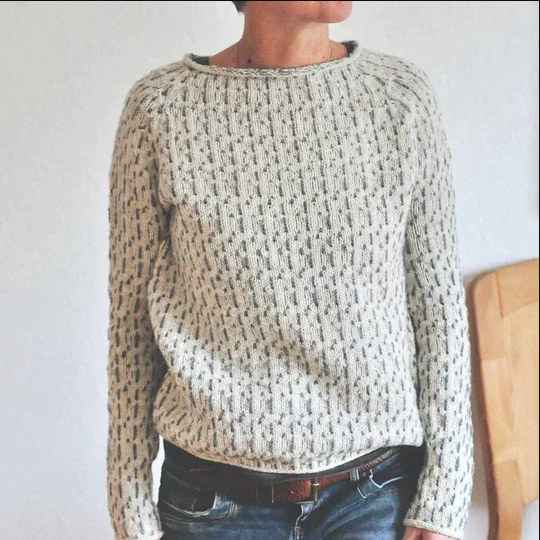 Hallie - eleganter grauer strickpullover