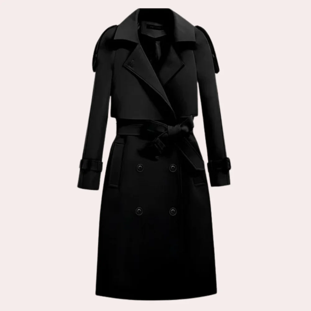 Ivana - eleganter langer trenchcoat für damen