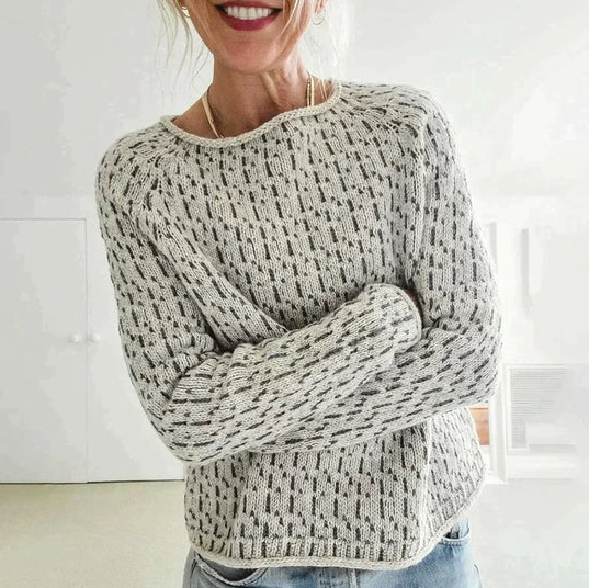 Hallie - eleganter grauer strickpullover