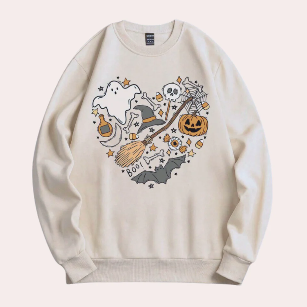 Emese – halloween-sweatshirt mit schickem vibes-motiv für damen