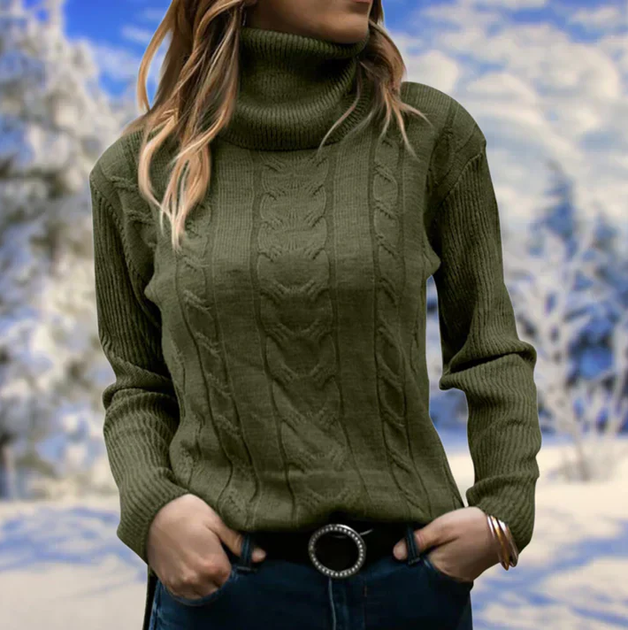 Lilja - schicker winterpullover für damen mit langem kragen