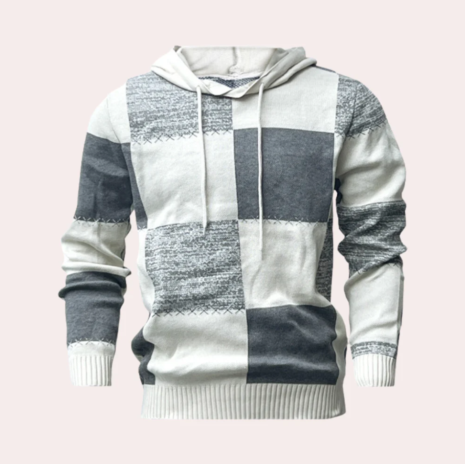 Greco - moderner patchwork-hoodie für herren