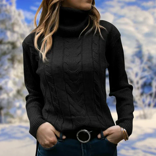 Lilja - schicker winterpullover für damen mit langem kragen