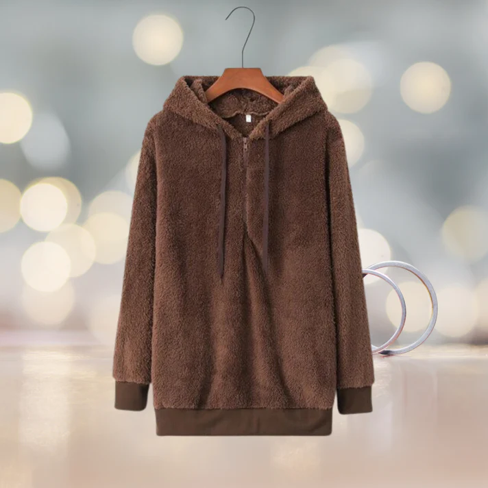 Ysabeau - fleece-pullover mit kapuze für frauen