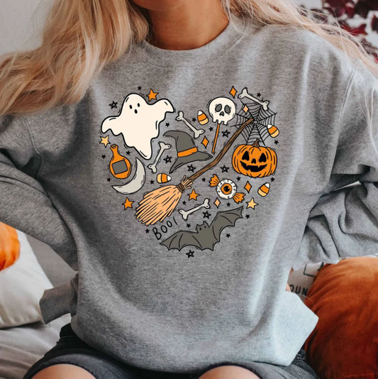 Emese – halloween-sweatshirt mit schickem vibes-motiv für damen