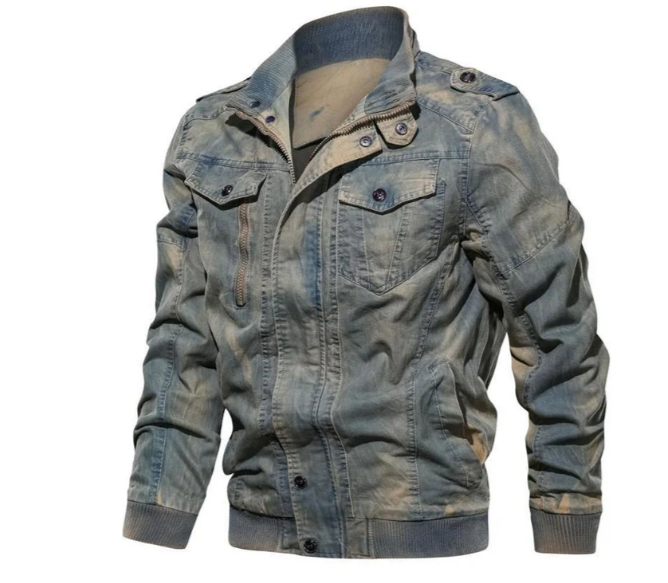 Hendrick - herren jeansjacke mit stehkragen