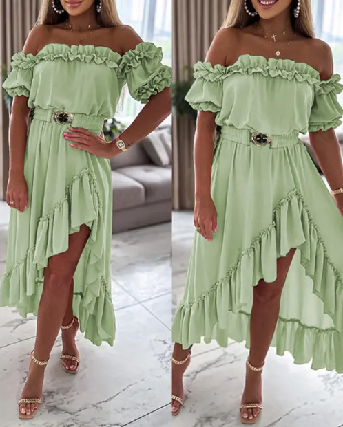 Ella – rüschen-maxikleid für frühling/sommer