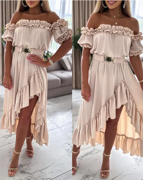 Ella – rüschen-maxikleid für frühling/sommer