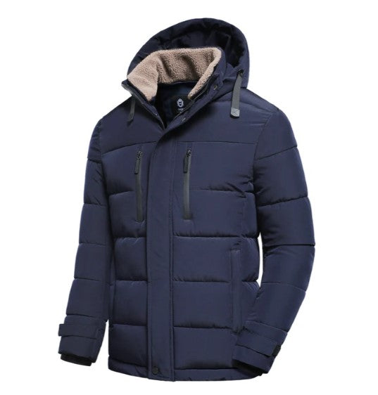 Justin - herren winterjacke mit abnehmbarer kapuze