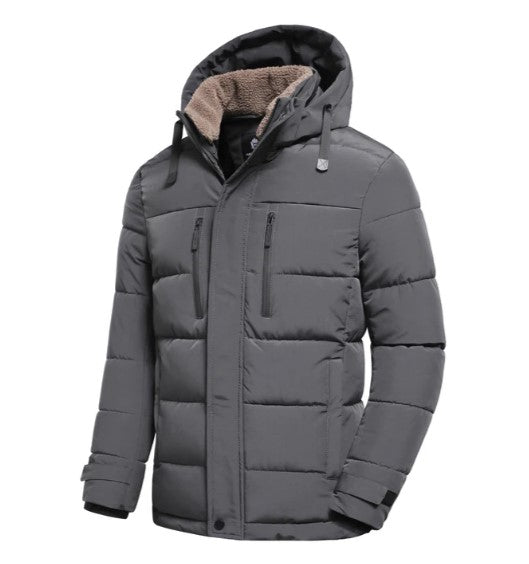 Justin - herren winterjacke mit abnehmbarer kapuze