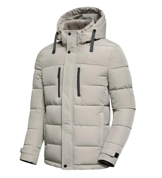 Justin - herren winterjacke mit abnehmbarer kapuze