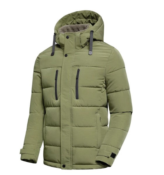 Justin - herren winterjacke mit abnehmbarer kapuze