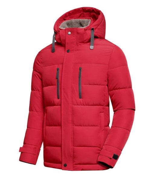 Justin - herren winterjacke mit abnehmbarer kapuze